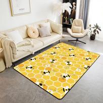 Animacinis medaus koriai kilimas bitės gėlės kilimas vaikams mergaitėms, skraidantis laukinės gamtos geometrinis kilimas svetainės miegamojo dekoravimui 40x60cm 16x24 inch