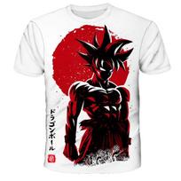 Summer Dragon Ball Z Boys' T-shirt 3D Goku Print Men's Harajuku Fashion Short Sleeve Casual Top 160 red