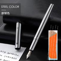 Hero Metal Luxury Fountain Pen EF/F Iraurita Nib (0.38/0.5mm) with Converter Stainless Steel Material Office School Writing Pen (as the picture,F) gray