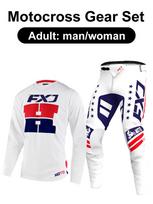 motokroso įrangos komplektas Enduro cross Džersis Kelnės Rinkiniai Lenktynininko įrangos komplektas Visureigių Vyriški Rinkiniai Moteriški kalnų Downhill Motociklo MX L-34 black