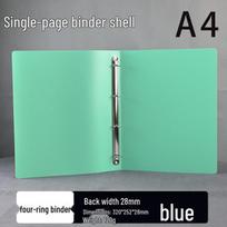 A4 Semi-Transparent 4-Hole Loose-Leaf Detachable PP Document Binder Folder turkio mėlyna spalva