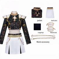 Halloween Rumi Zoey Mira Stage Performance Outfit Cosplay Costume with Wig Role Playi Suit 140 black