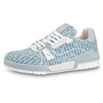 LOUIS VUITTON Lv Trainer Sneakers 'Blue Stripes With Monogram' 1ABG1N 43 white
