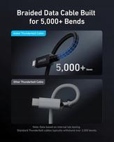 Anker Thunderbolt 4.0 USB-C – USB-C kabelis 240 W, 40Gb/s, 8K, 1 m, 100 cm, juodas
