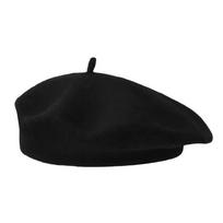 Knitted Beret Hat Solid Color Beanie Cap Fashion Wool Painter Hat  Street Photography black