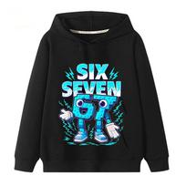67 Six Seven Italian Brainrot Hoodie Funny Graphic Jersey Girls Kids Polar Warm Kids Autumn Hoodie Casual Unisex Sweatshirt 120 blue