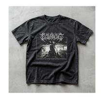 Elden Ring Vintage Washed T-Shirt, Dark Fantasy RPG Graphic Tee, Gothic Gamer Shirt, Soulsborne Streetwear, Heavyweight Oversized Cotton Tee 3XL gray