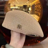 New knitted beret spring and summer face small breathable hat women's casual octagonal hat sunshade painter hat One size fits all brown
