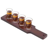 1pc Wooden Shot Glasses Serving Tray for Pub Coconut Brown 367x88.5x16mm Hole: 6mm Inner Diameter: 47.5mm brown