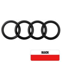 ABS 4 Ring logo Car Hood Front Bonnet Grill Rear Emblem Sticker For Audi Sline RS RS3 RS4 RS5 RS6 S1 S6 A1 A2 A3 A4 A4L P 8V 8L Front 285mm juoda