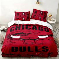 Chicago Bulls 3pc set Perfect for bedroom use Comfortable bedding set includes a duvet cover and two pillowcases Ideal birthday or Christmas gift 135cmx200cm black