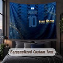 Custom Name Text Tapestry,Lionel Messi Decorative Wall Hanging, Background Tapestry For Home Bedroom 180cmx200cm