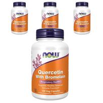 Now Foods Quercetin Bromelain Veggie Capsules 120 Tablets (4 pcs)