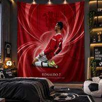 Sieninis gobelenas su Cristiano Ronaldo atspaudu Audinys svetainei, miegamajam, namų dekoravimui 100cmx150cm
