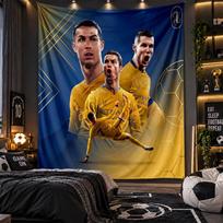 Sieninis gobelenas su Cristiano Ronaldo atspaudu Audinys svetainei, miegamajam, namų dekoravimui 150cmx200cm