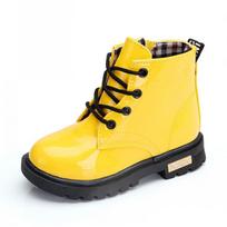 Boots Martin And Childrens Spring Autumn New Boys Leather Boots Nonslip Girls Boots Plus Cashmere Warm Large Childrens Cotton Shoes Ankle Boots Yellow,21 yellow
