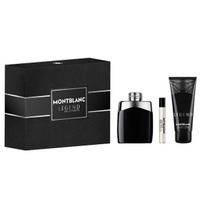 Rinkinys Montblanc Legend vyrams: tualetinis vanduo EDT, 100 ml + tualetinis vanduo EDT, 7,5 ml + dušo želė, 100 ml