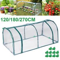 120/180/270cm Lauko namo stogelis Pilnas augalų sodininkystės žalias su rėmo uždangalu tunelis Naujas šiltnamis Gėlių sodo stoginė 1 Zipper Door black