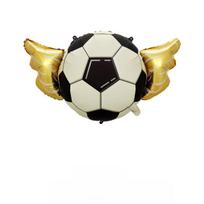 Didelis stovintis futbolo folijos balionas, Futbolo temos dekoracijos gimtadieniui, Kūdikio sutiktuvėms, Futbolo klubo ir Pasaulio taurės vakarėliams, Ornamentai D-69 * 39cm black