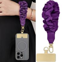 Stock Phone Wrist Strap, Scrunchie Phone Lanyard with Tether Tab,Anti-Drop Hands-Free Wrist Strap 20*7*2cm violetinė