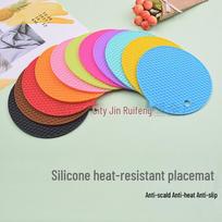 Silicone Hexagonal Heat-Resistant Mat – Food Grade Pot, Plate, and Cup Insulation Pad violetinė