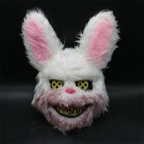 Halloween Cosplay Party Luminous LED Light Face Mask Make-up Horror Rabbit Bear Mask Headgear Cartoon Animal Carnival Head Cover white