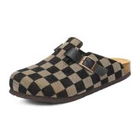 Retro odiniai šlepetės Vyriškos basutės Madingi vyrai moterys Šlepetės Batai Vyras Vasariniai Baotou Vyrai Plokščia kamštinė pėdos atrama Mules Dydis36-45 41 black