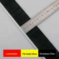 Antistatinis nailono šerių durų sandarinimo šepetys - aliuminio lydinio, dulkėms atsparus, pramoninis juostinis šepetys spintelėms T-shaped + hair length 40mm 1 meter/piece red