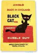 Tin Sign Black Cat Bubble Gum Retro Chewing Gum Store Metal Sign Decor Candy Kitchen Cottage B 20x30cm（7.8x11.8inch） black