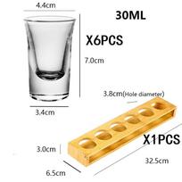 6pcs 30ml Shot Glass Set Heavy Base Clear Double Whisky Brandy Vodka Rum Tequila Glass Cup Bar Party Wine Glasses Creative Gifts white