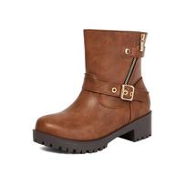 2026 Wide Calf Women's Low-Top Height-Boosting Leather Martin Boots with Chunky Heel and Thick Sole, Size 45. 36 geltona