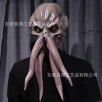 Baldur Gate 3 Baldur's Gate3Illithid Mind-Stealing Demon Latex Mask Headgear Halloween Prop Baldur's Gate black