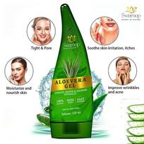 Swaroop Natural Aloe Vera Gel – 100% Pure & Organic, Multipurpose Moisturizer for Face, Hair & Skin, Deep Hydration, Soothes Sunburn, Helps Reduce beige