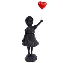 Creative Balloon Girl Sculpture Resin Balloon Girl Statue Home Desk Decorations Ornament
