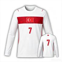 Turkijos vėliavos Nr. 7 ilgomis rankovėmis futbolo marškinėliai, kvėpuojantis sportinis gerbėjo treniruočių topas 4XL
