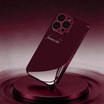 New Wine-red Electroplated Glass Phone case suitable for iPhone 18 17 17pro 16 15 14 14plus 13 12 11 iPhone 15