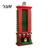 Kids Advent Calendar Christmas Santa Chimneys Countdown Calendar, 24 Days Claus Xmas Table Decoration for Holiday Party A red