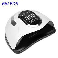 SUN X10 Max UV LED nagų lempa greitam džiūvimui gelinio nagų lako džiovintuvas 66LED namų naudojimui ledo lempa su automatiniu sensoriumi manikiūro salonui EU plug black