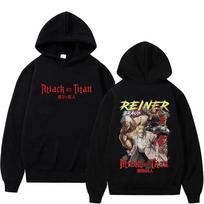 Anime Attack on Titan Reiner Braun Graphic Print Hoodie Men Women Cartoon Manga Retro Sweatshirt Male Unisex Oversized Pullover Hoodies M juoda