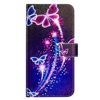 Coloured Drawing Wallet Case for ZTE Optus X Pro 2 X Value A73 A56 A55 A53 A52 A36 A35E A35 Luxury Stand Card Flip Phone Cover ZTE Optus X Pro 2 5G blue