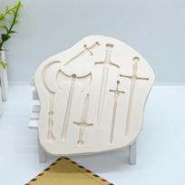 1pc Knight Sword Cake Silicone Mold Fondant Lace Birthday Decorating Tools Chocolate Gumpaste white