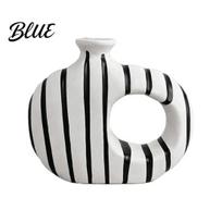 Minimalist Resin Vase Flower Vase Hollow Circle Art Modern Floral Artistic Rope Arrangement Holder for Home Living Room Bedroom Table Ornament juoda
