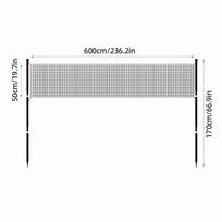 Beach Volleyball Net Football Net Badminton Net with Stand Package Bag for Backyard Outdoor Portable gray