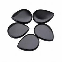 Black Onyx Pear Cabochon Gemstone, Calibrated Flat Back Loose Stone for Fine Jewelry Making 5x8mm (1 Piece) juoda