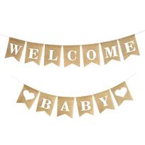 Pre-Strung Baby Shower Welcome Baby Banner Welcome Baby Sign  Neutral Gender Reveal Party