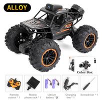 Rc Car With HD Camera FPV WIFI Machine On Remote Control Stunt 1:18 2.4G SUV Radiocontrol Climbing Toys For Kids on a Sign black