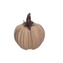 Basket Weave Pumpkin with Leaves - Fall Decor Tabletop Ornament, Home One Size