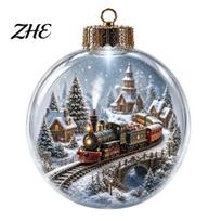 Indoor Party Ambient Lights Light Up Christmas Scene Ball Ornament with Warm LED Glowing Holiday Story for Clear Acrylic Hanging Balls Tree Decor and With Light black