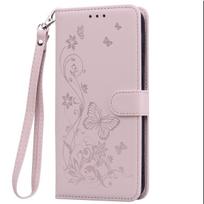 Elegant Butterfly Floral Flip Leather Phone Case for Samsung Galaxy A71 4G,A51 4G Long Shoulder Strap Wrist Lanyard Cover Galaxy A71 4G gray