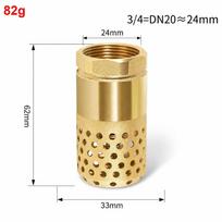 Brass Body Check Valve Hollow Perforated Water Strainer Foot Valve  Water Suction System DN20 Small